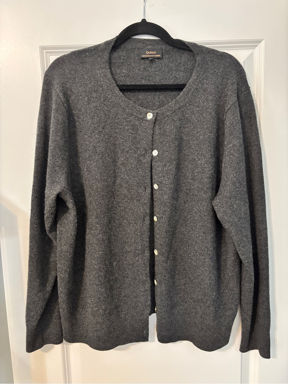 Quince Mongolian Cashmere Cardigan Sweater - Charcoal Size XL - Picture 2 of 2